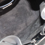 Navy leather interior with drawstring channel and metal hardware detail