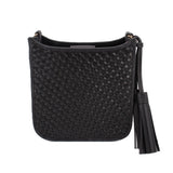 TORY BURCH THEA MINI WOVEN CROSSBODYS BLACK