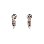 Sterling silver filigree teardrop earrings with ornate engraved pattern