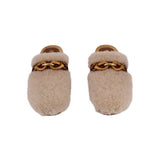 TORY BURCH SHEARLING CLOG HEELS CREAM 6