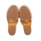 TORY BURCH SHEARLING CLOG HEELS CREAM 6