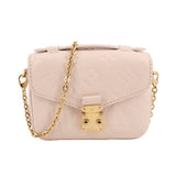 Louis Vuitton cream Micro Pochette Metis crossbody with gold chain strap and flap clasp