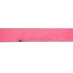 Pink leather edge with visible stitching on the crossbody bag