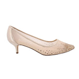 NINA RHINESTONE HEELS CHAMPAGNE 8.5 US