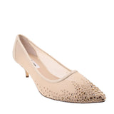 NINA RHINESTONE HEELS CHAMPAGNE 8.5 US