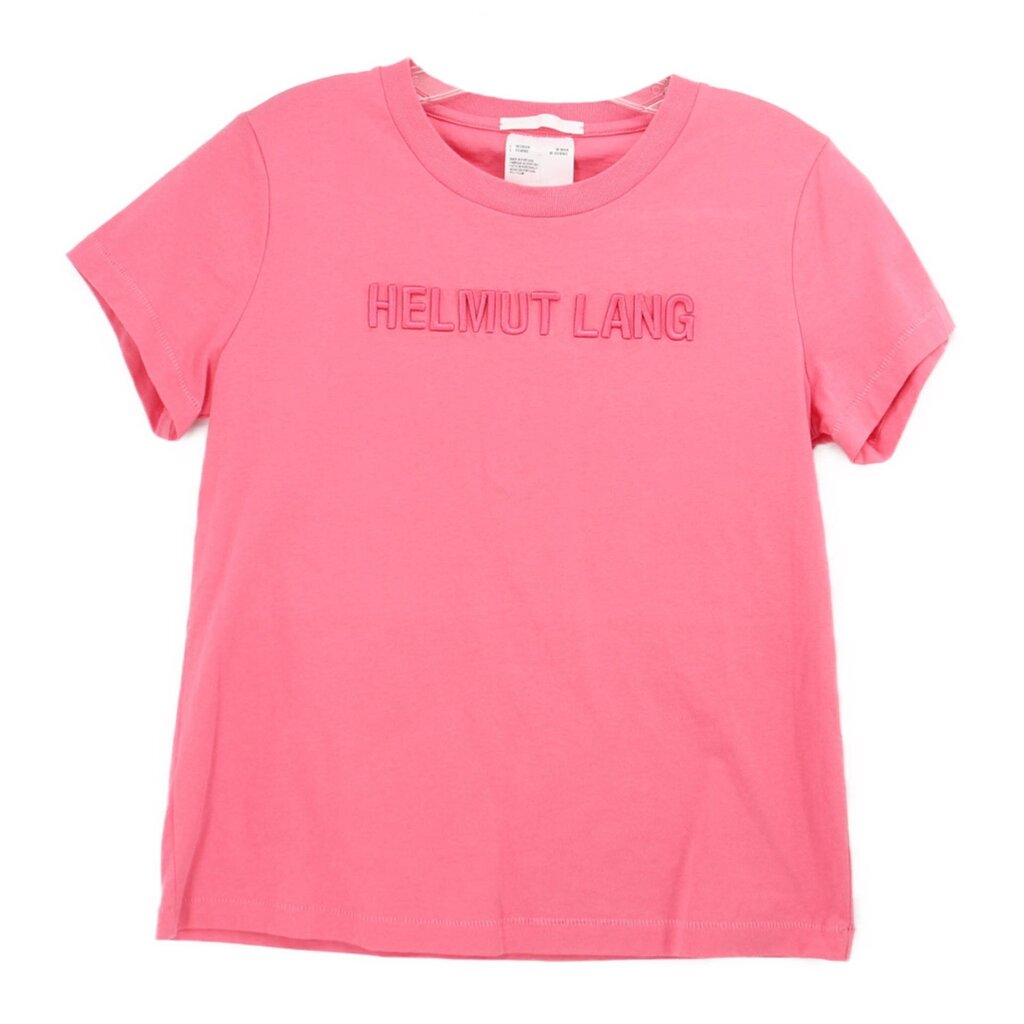 Pink HELMUT LANG short-sleeve T-shirt with logo at chest