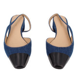 VERONICA BEARD CECILE SLINGBACK FLATS DENIM 7 US
