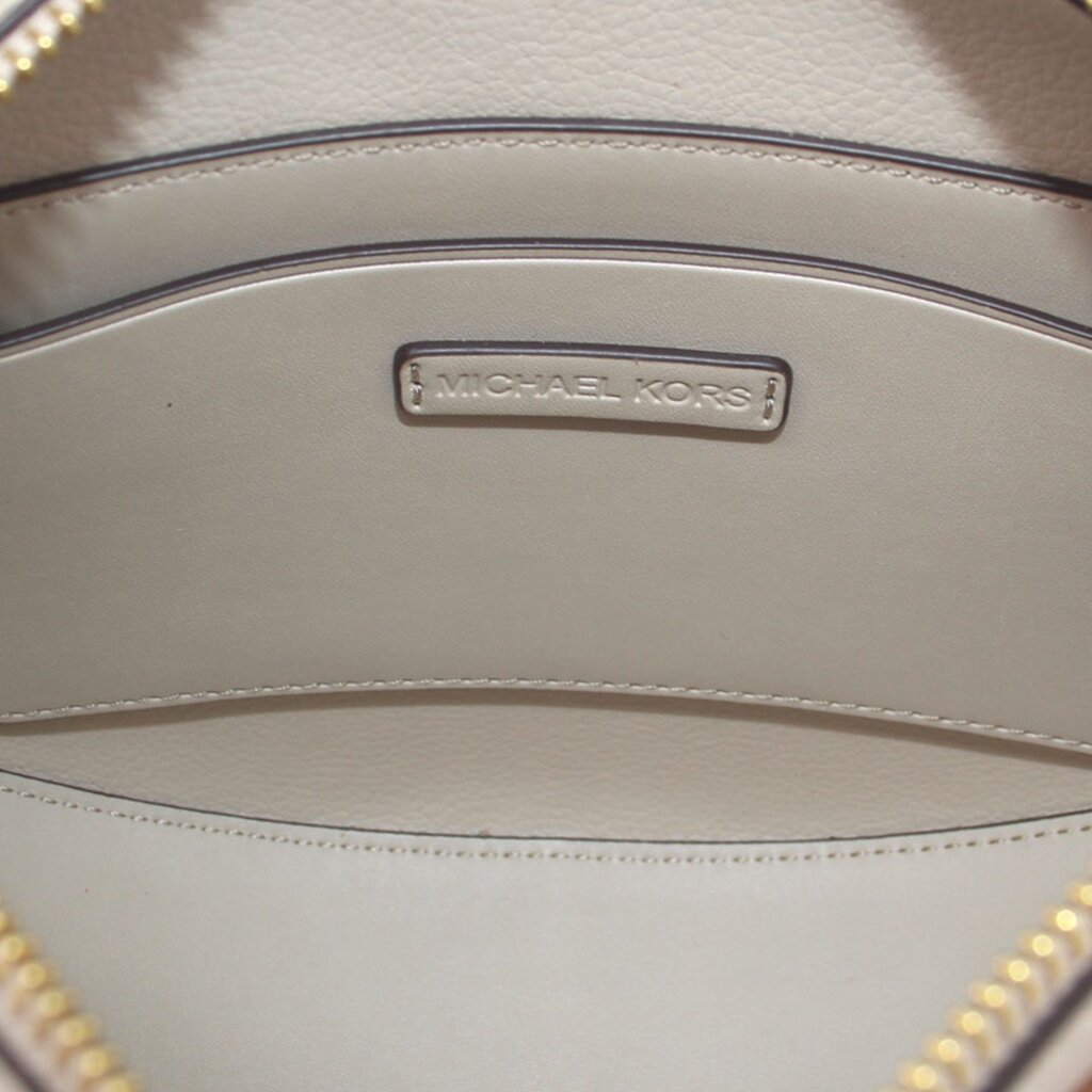 MICHAEL KORS logo patch inside tan crossbody bag
