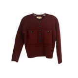 SEZANE RIBBED SWEATERS MAROON XS