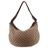 GUCCI CANVAS WEB CROSSBODYS BROWN