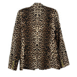 VERONICA BEARD leopard print jacket with gold buttons, back view