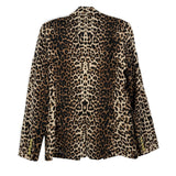 VERONICA BEARD leopard print jacket with gold buttons, back view