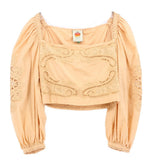 FARM RIO EMBROIDERED TOPS ORANGE L