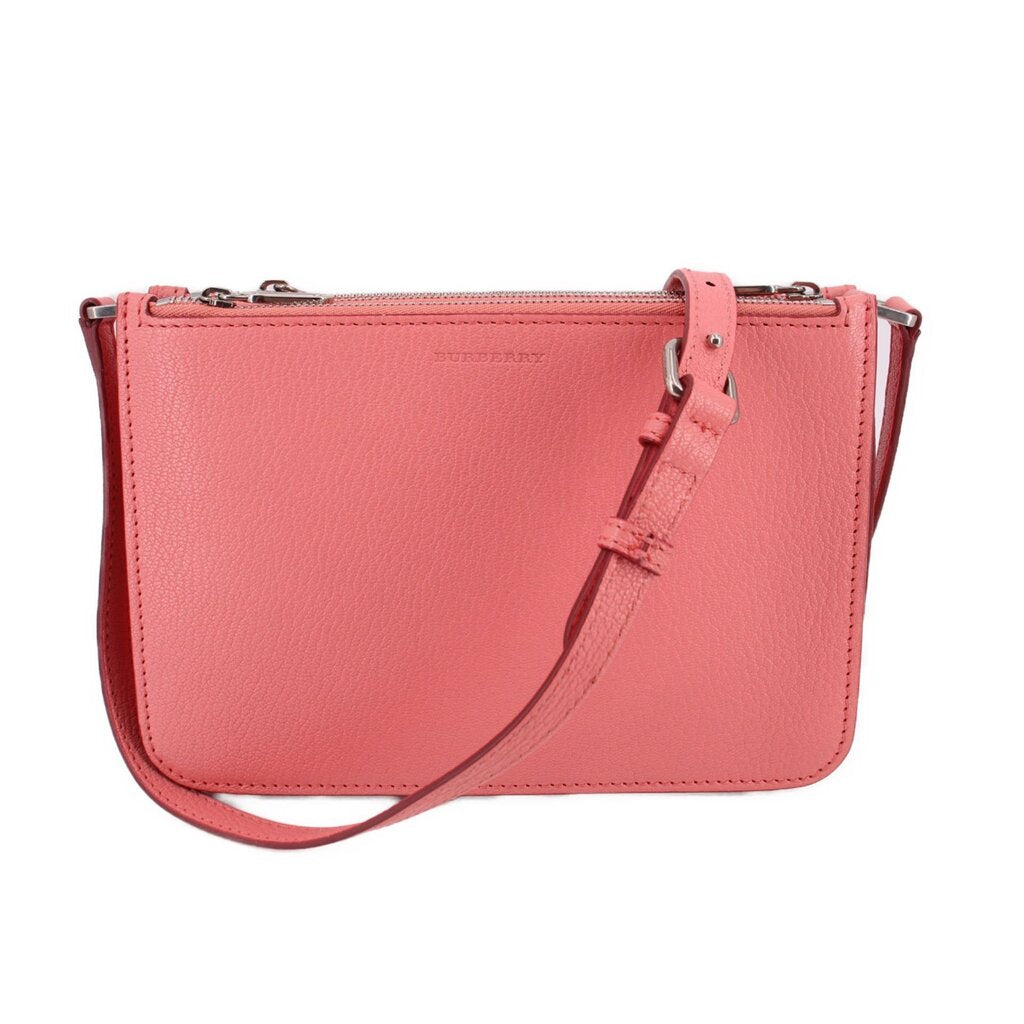 BURBERRY pink crossbody bag with top zip and adjustable leather strap