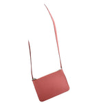 BURBERRY pink crossbody pouch with long strap and zip-top opening