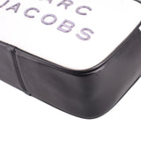 White front corner with black edge seam detail on the two-tone camera bag