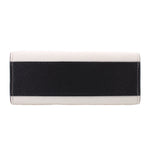 Mini tote bag with black band and white leather bottom panel
