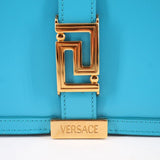 VERSACE GRECA GODDESS CHAIN WALLET CROSSBODYS BLUE