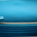 VERSACE GRECA GODDESS CHAIN WALLET CROSSBODYS BLUE