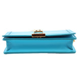 VERSACE GRECA GODDESS CHAIN WALLET CROSSBODYS BLUE