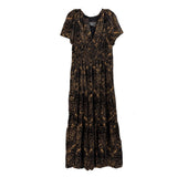 ANTHRO PRINT MAXI DRESSES BLACK L
