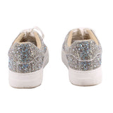 BETSEY JOHNSON STUDDED SNEAKERS SILVER 9 US