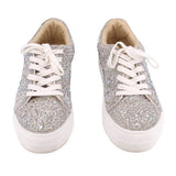 BETSEY JOHNSON STUDDED SNEAKERS SILVER 9 US