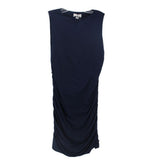 VELVET RUCHED DRESSES BLUE L