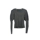 VERONICA BEARD STRIPED TOPS BLACK XS