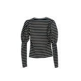 VERONICA BEARD STRIPED TOPS BLACK XS