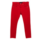 VERONICA BEARD BROOKE 8.5" CROP DENIM PANTS RED S | 28