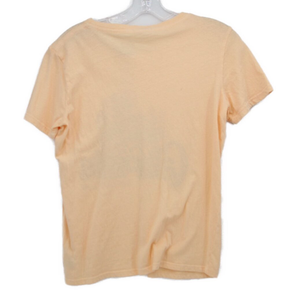 Peach short-sleeve top with plain back