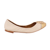 TORY BURCH MINNIE CAP TOE BALLET FLATS TAN 6.5 US