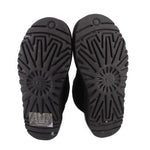 UGG black platform bootie outsoles with deep tread pattern for traction