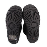 UGG black platform bootie outsoles with deep tread pattern for traction