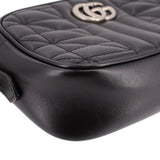 GUCCI MINI MARMONT CAMERA CROSSBODYS BLACK