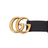 GUCCI MARMONT DOUBLE G WIDE LEATHER BELTS BLACK L | 40