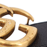 GUCCI MARMONT DOUBLE G WIDE LEATHER BELTS BLACK L | 40