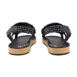 CHANEL GLITTERED TWEED SANDALS BLACK 42 EU | 10.5 US