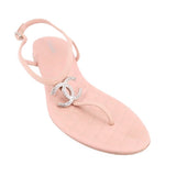 CHANEL QUILTED LEATHER SANDALS NUDE 40.5 EU | 10 US