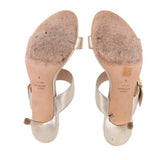 STUART WEITZMAN METALLIC HEELED SANDALS GOLD 6 US