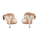 STUART WEITZMAN METALLIC HEELED SANDALS GOLD 6 US