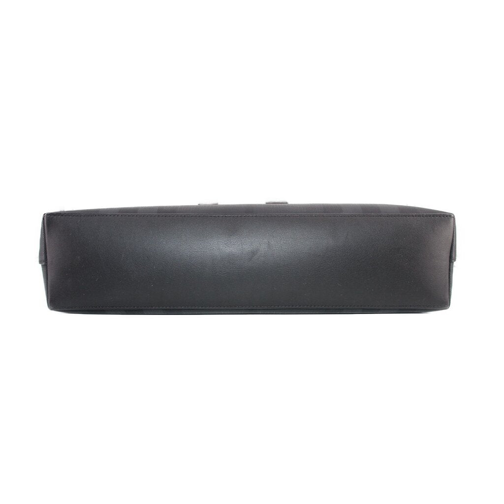 Black tote bottom panel with smooth leather-like finish