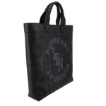 Burberry logo graphic tote crossbody bag in black, side view with partial logo