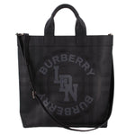 Burberry logo graphic tote crossbody bag in black, with top handles and shoulder strap