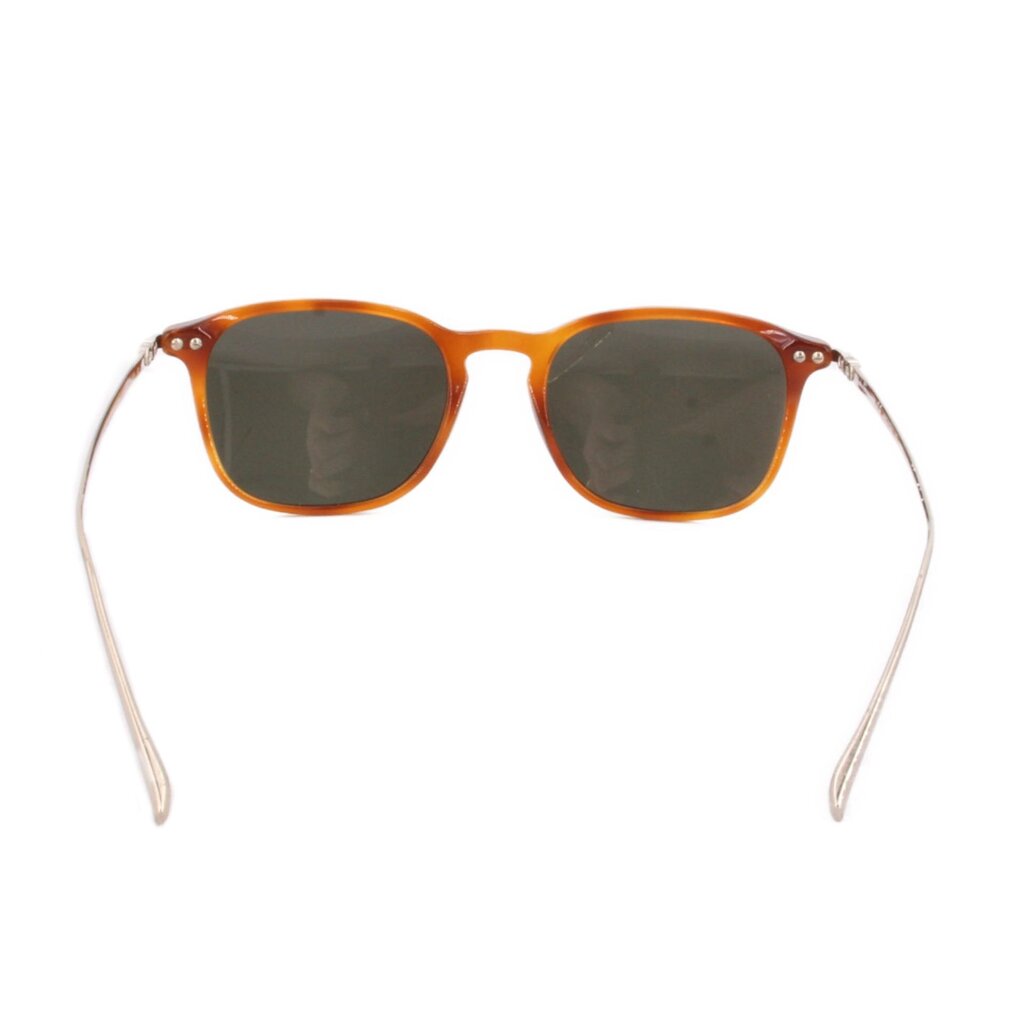 Tortoise sunglasses front view with dark lenses and metal temple studs