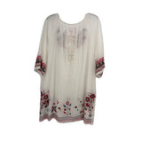 JOHNNY WAS EMBROIDERED DRESSES WHITE XL
