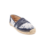 DIOR Granville blue espadrille flats with jute sole and logo strap