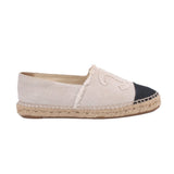 CHANEL ESPADRILLES FLATS CREAM/BLACK 41 EU | 10 US