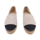 CHANEL ESPADRILLES FLATS CREAM/BLACK 41 EU | 10 US